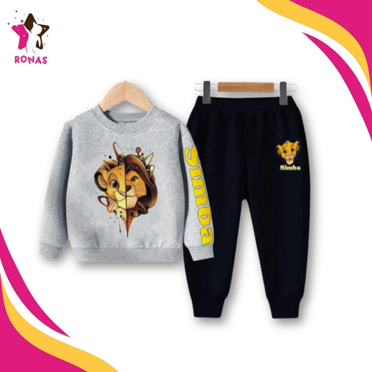 Lion Simba Sweatshirt Set - Grey