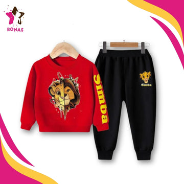 Lion Simba Sweatshirt Set - Red