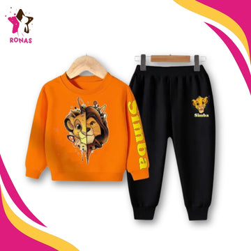 Lion Simba Sweatshirt Set - Orange