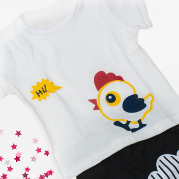 Hi Hen Print - White