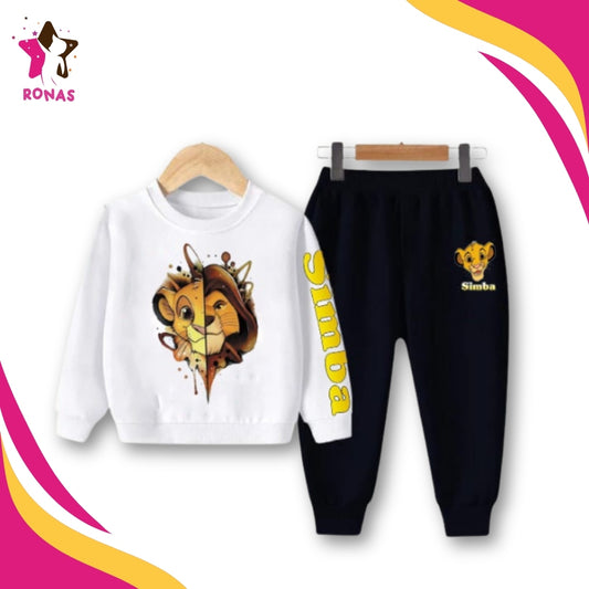 Lion Simba Sweatshirt Set - White