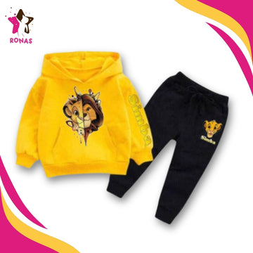 Lion Simba Hoodie With Trouser - Yellow