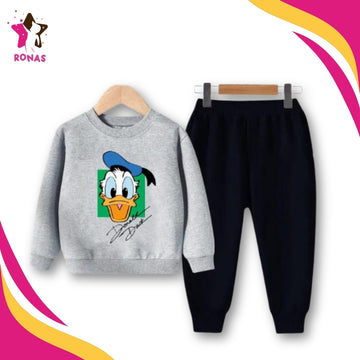 Donald Duck Printed Sweatshirt Set - Grey