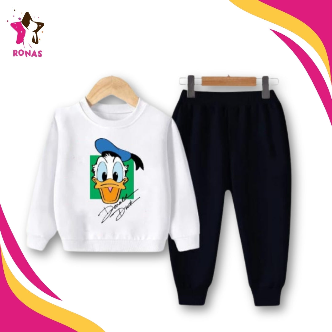 Donald Duck Printed Sweatshirt Set - White