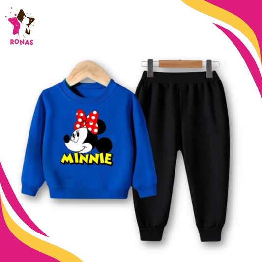 Minnie Mouse Printed Sweatshirt Set - Blue