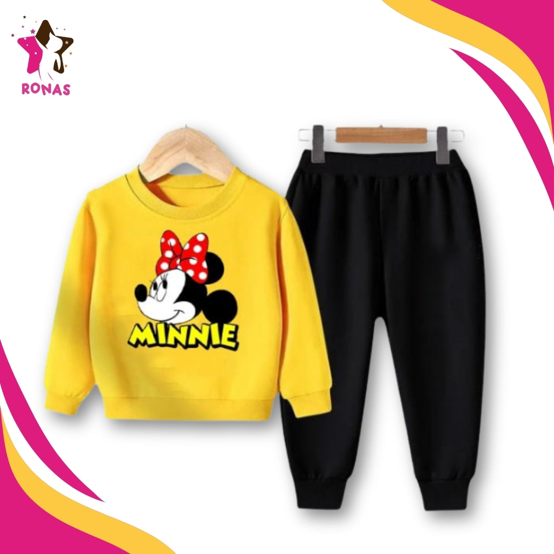 Minnie Mouse Printed Sweatshirt Set - Yellow